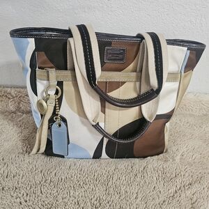 Coach Multicolor Mini Bag with Black and Brown Accents